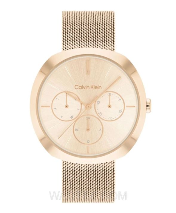  بكستك ستانلس ستيل شبكي وردي Shape Rosegold Mesh ساعة كالفن كلاين 