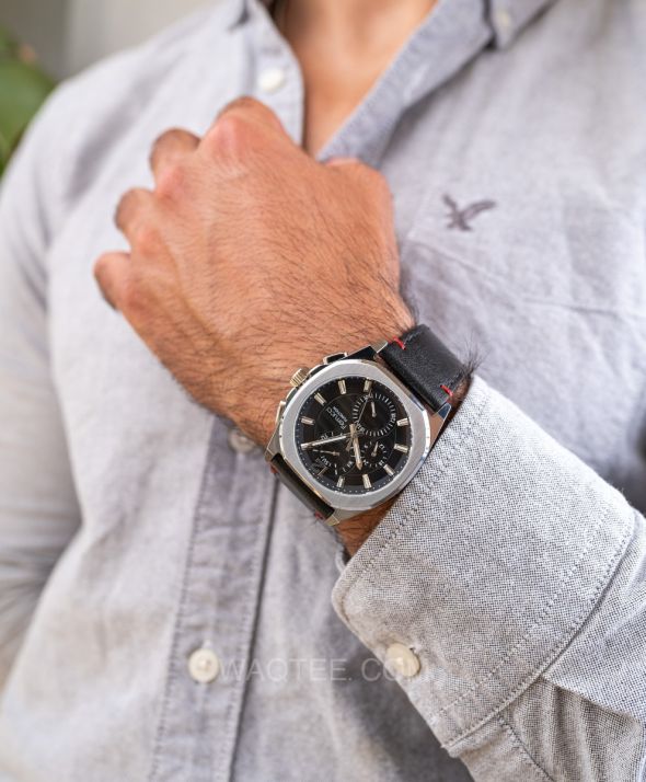 ساعة فيروتشي Armando Multifunction بكستك مطاطي اسود للرجال