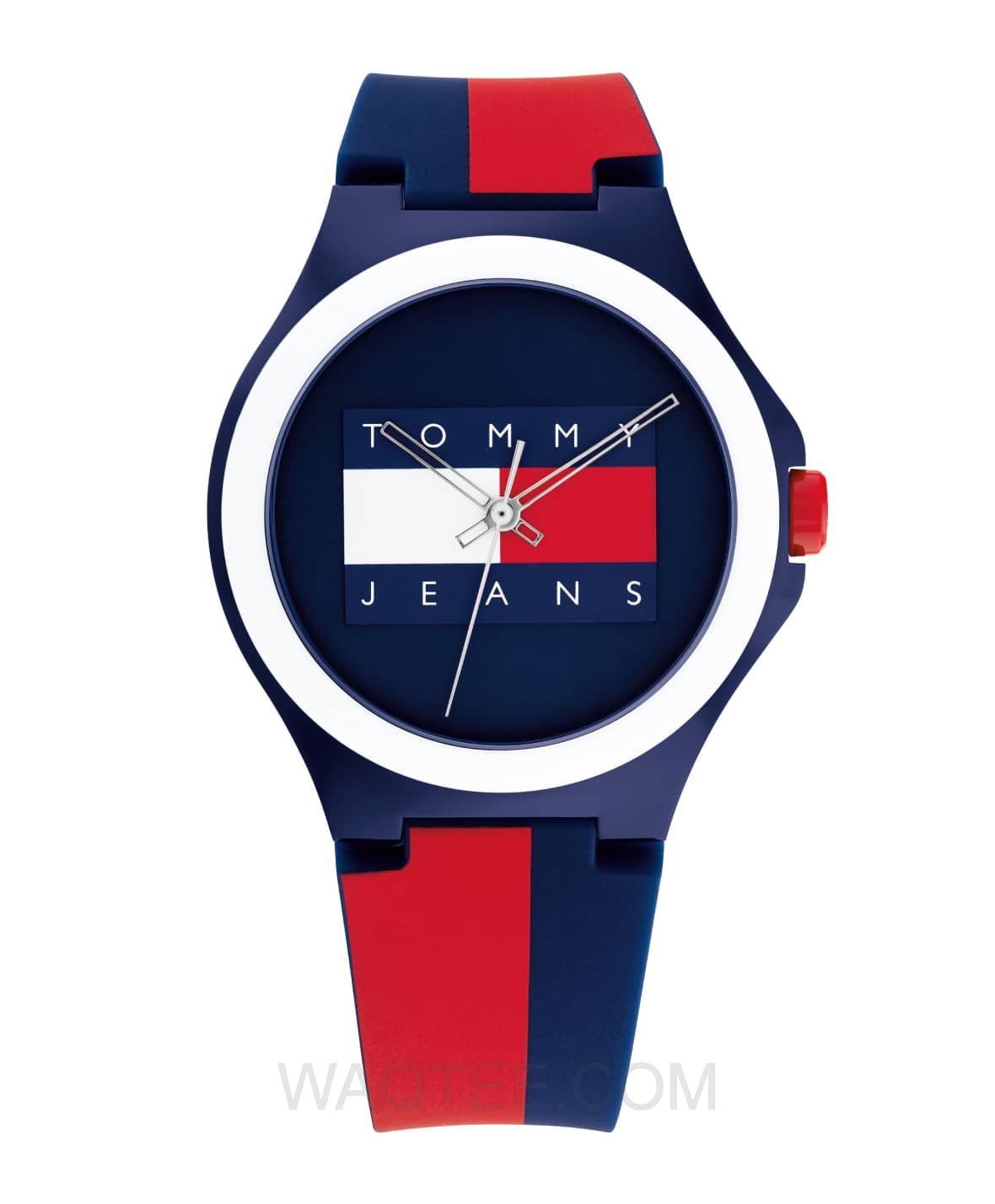 Tommy Hilfiger Jeans Berlin Dark Blue & Red Rubber Dark Blue Dial For Women | 1720025 | Watch | Watches | Gifts