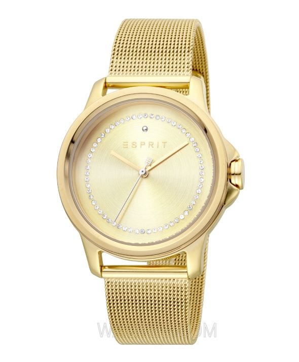 Esprit Uniqe Golden Mesh Golden Dial For Women | ES1L147M0085 | Watch | Watches | Gifts