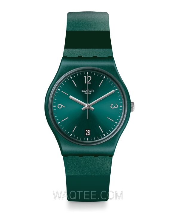 Swatch  Swatch CYBERALDA Green Rubber Green Dial For Women  | GG408 | Watch | Watches | Gifts