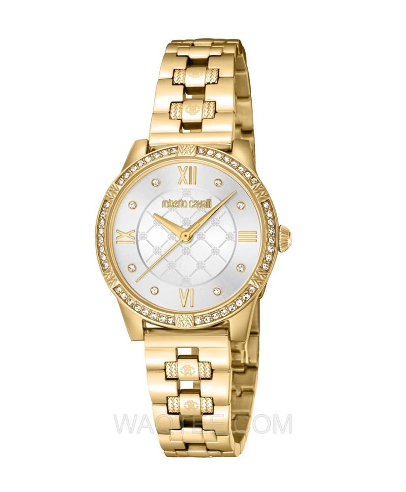 Roberto Cavalli Docile Golden St. Steel Silver Dial For Women | RC5L032M0055 | ساعة يد | ساعات | هدايا