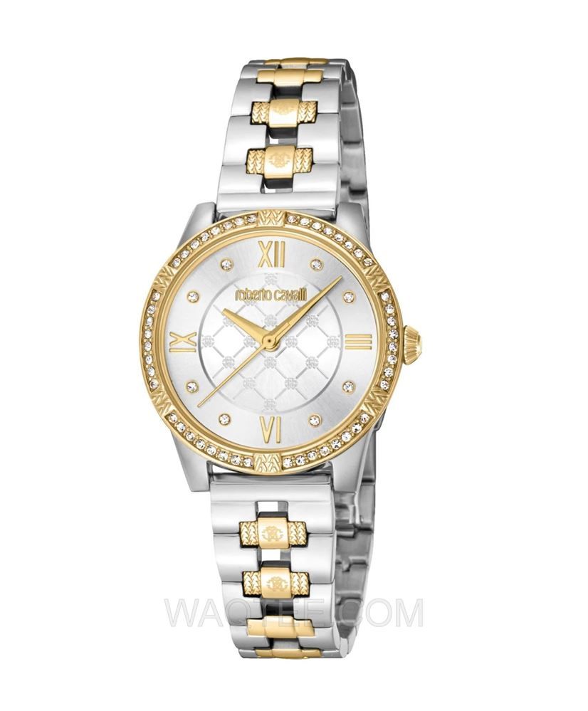 Roberto Cavalli Docile Silver & Golden St. Steel Silver Dial For Women | RC5L032M0085 | ساعة يد | ساعات | هدايا