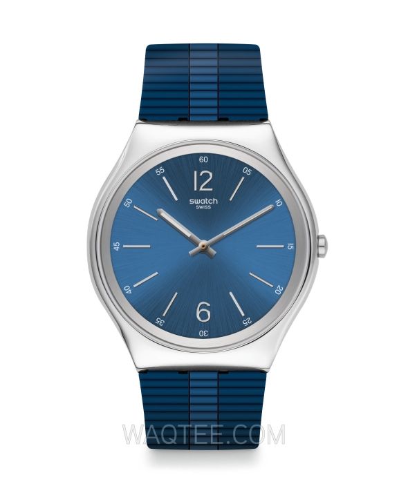 Swatch Swatch BIENNE BY DAY Dark Blue Rubber Dark Blue Dial For Men | ساعة يد | ساعات | هدايا