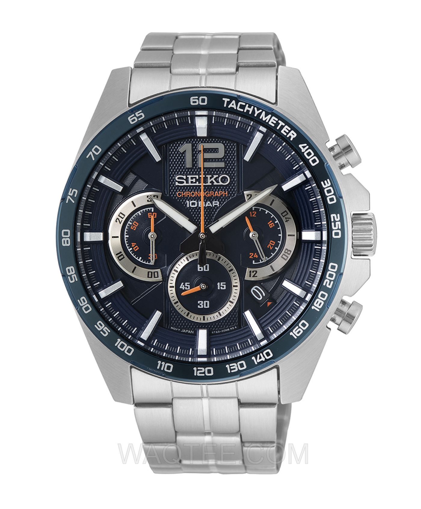 Seiko 5 Conceptual Silver St. Steel Dark Blue Dial Chronograph For Men | SSB345P1 | ساعة يد | ساعات | هدايا