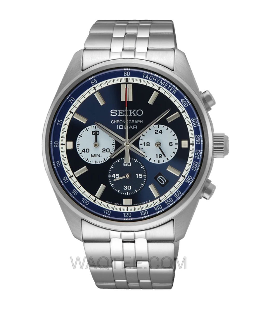 Seiko Classic chronograph Silver St. Steel Dark Blue Dial For Men | SSB427P1 | Watch | Watches | Gifts