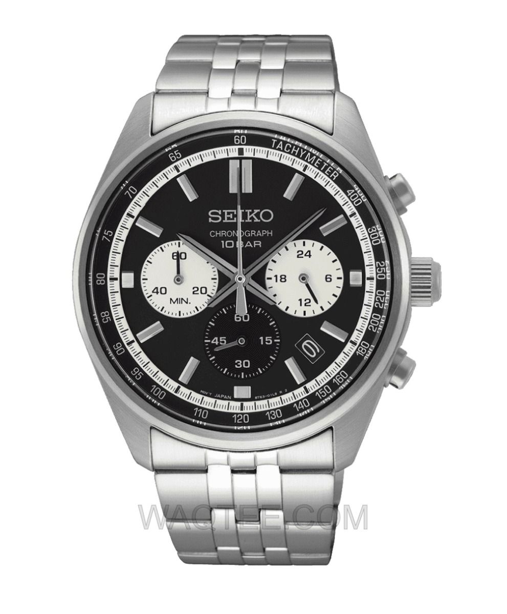 Seiko Essentials Silver St. Steel Black Dial Chronograph For Men | SSB429P1 | ساعة يد | ساعات | هدايا