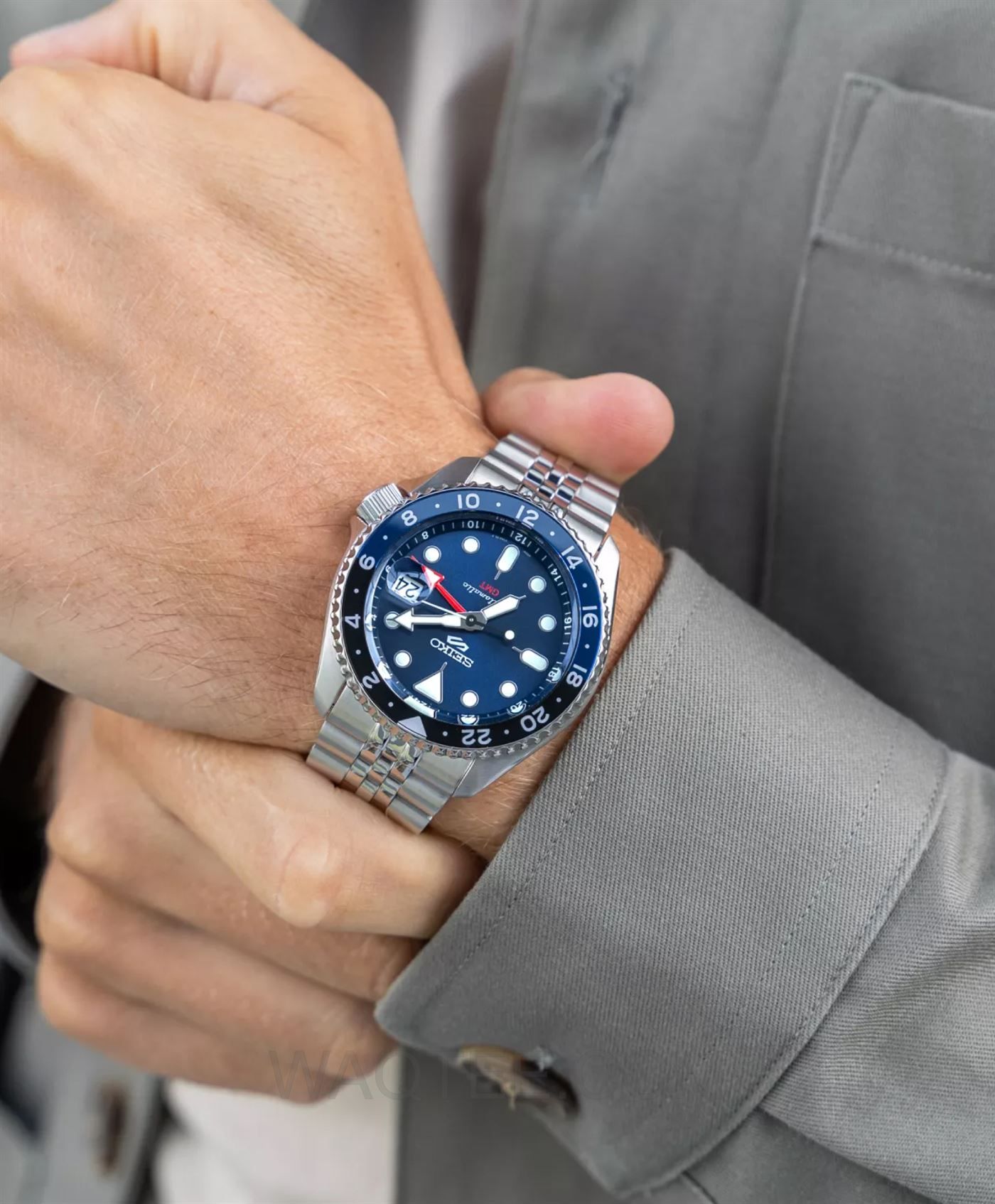 Seiko 5 Sports Blueberry Silver St. Steel Dark Blue Dial Automatic For Men | SSK003K1 | ساعة يد | ساعات | هدايا