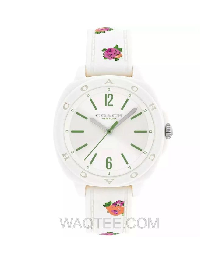 Coach Kitt White Rubber White Dial For women