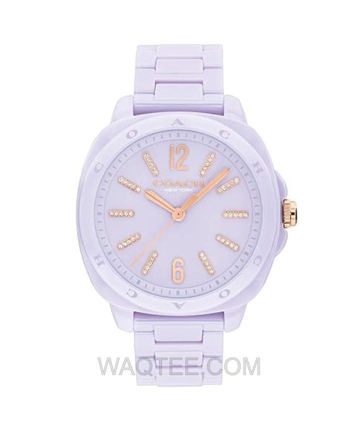 Coach Kitt Purple Ceramic Purple Dial For Women