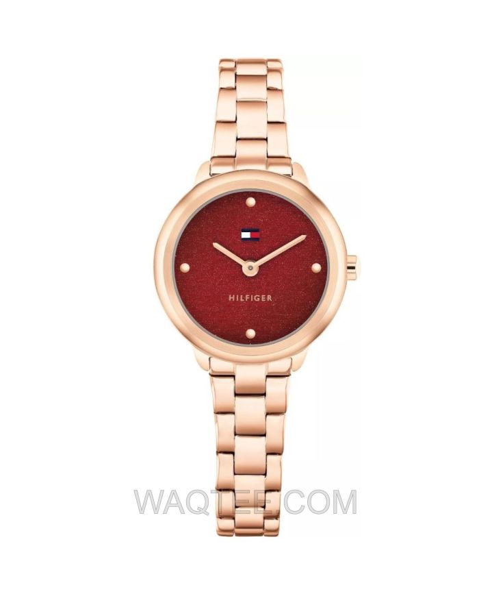 Tommy Hilfiger Demi Rosegold  St. Steel Maroon Dial For Women
