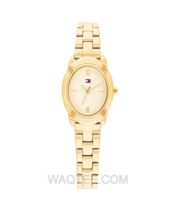 Tommy Hilfiger Demi Ova Golden St. Steel Golden Dial For Women