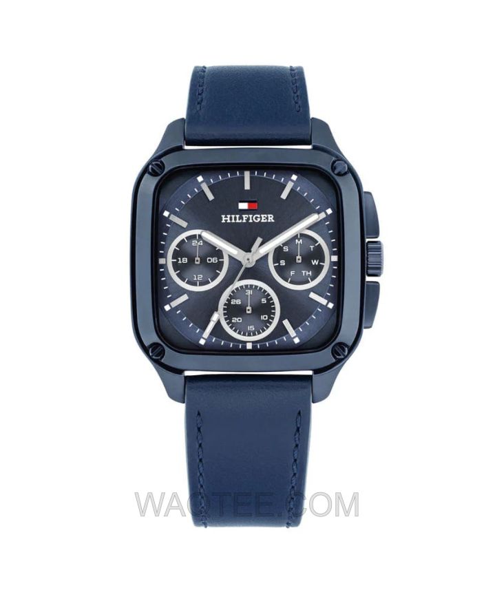 Tommy Hilfiger Herald Dark Blue Leather Dark Blue Dial For Men