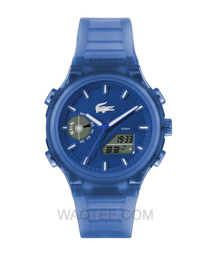 Lacoste L33 Navy Blue Rubber Navy Blue Dial For Men