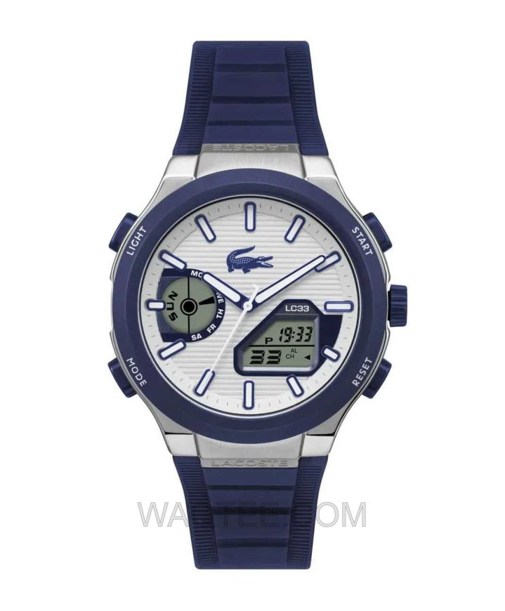 Lacoste LC33 Dark Blue Rubber Silver St. Steel For Men