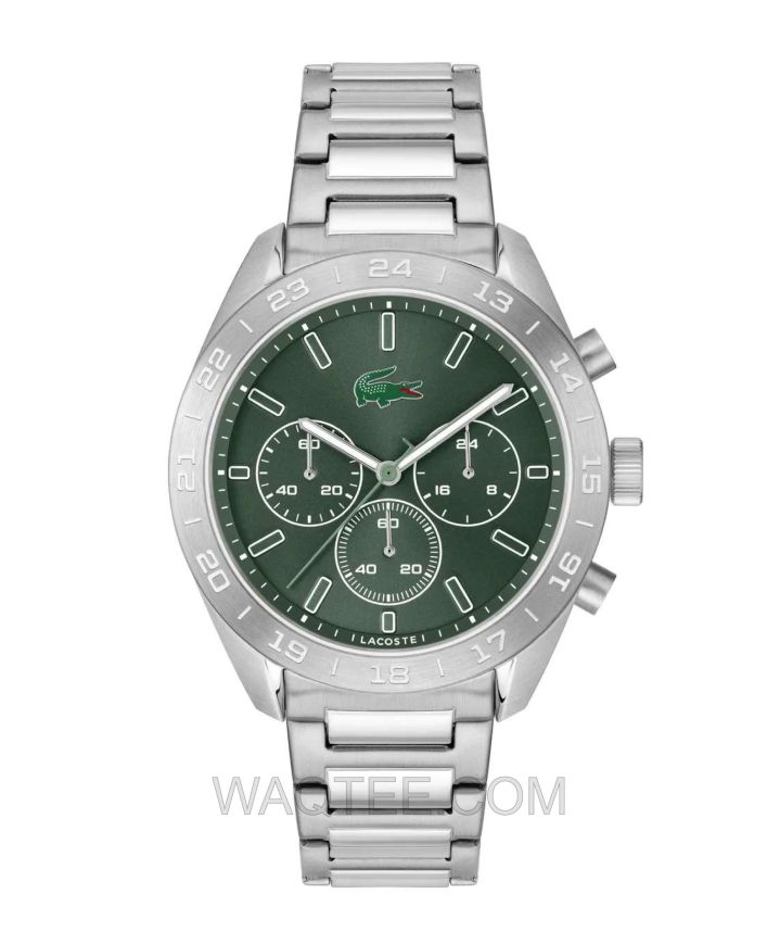 Lacoste Boston Chronograph Silver St. Steel Green Dial For Men