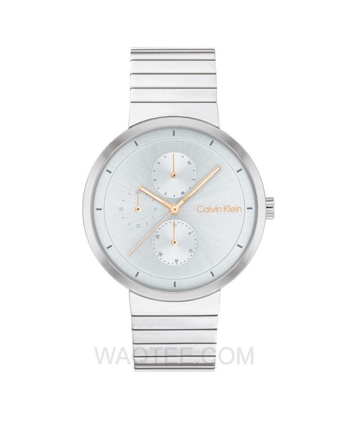 Calvin Klein Create Silver St. Steel Blue Multifunction Dial For Women 