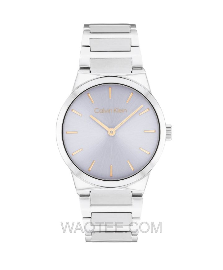 Calvin Klein CK Linear Elegance Silver St. Steel Purple Dial For Women