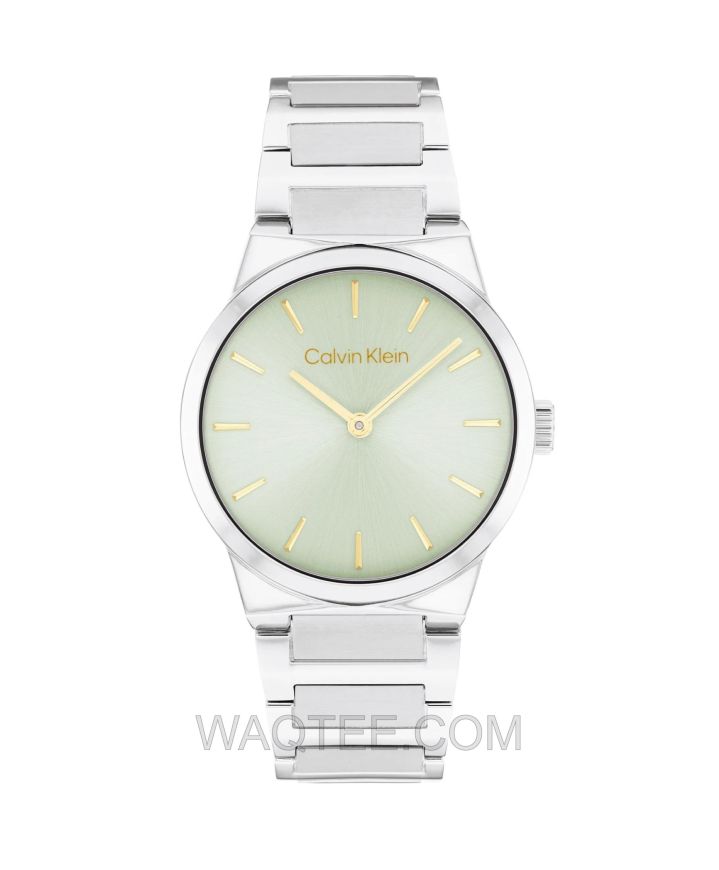 Calvin Klein CK Linear Elegance Silver St. Steel Green Dial For Women
