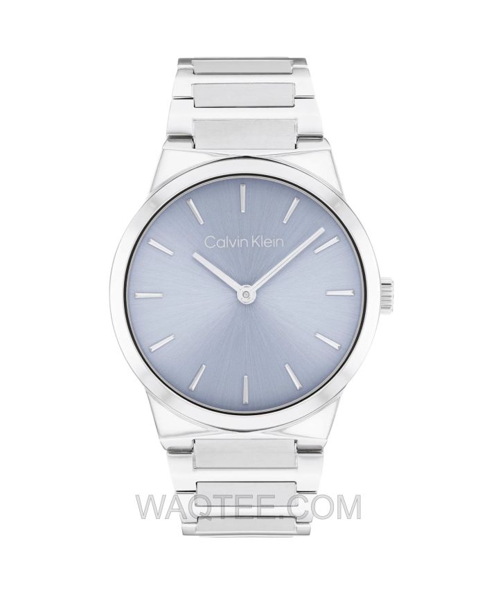 Calvin Klein CK Linear Elegance Silver St. Steel Blue Dial For Women