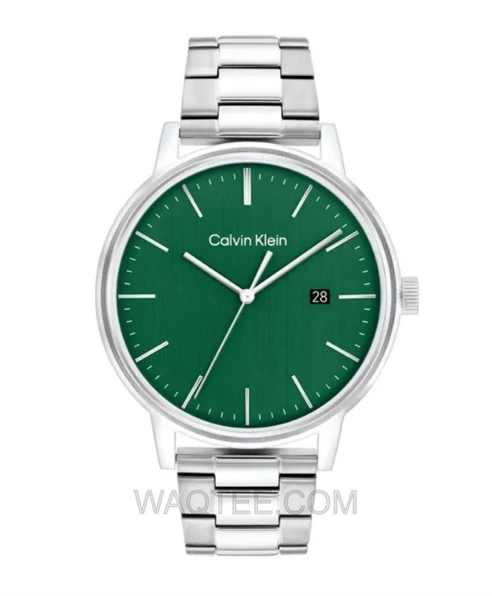 Calvin Klein Linked Silver St. Steel Green Dial For Men