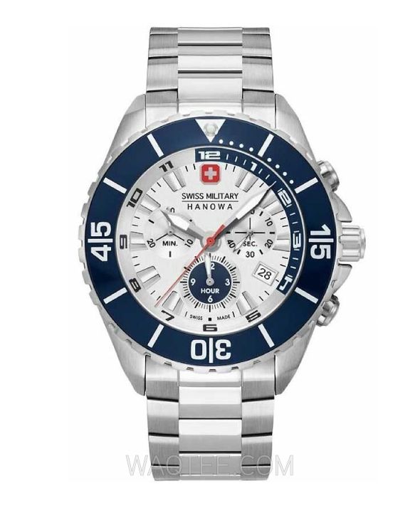 Swiss Military Hanowa Aqua Chrono Silver St.Steel Silver Dial For Men