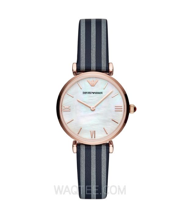 Emporio Armani Gianni Dark Blue With White Leather For Women