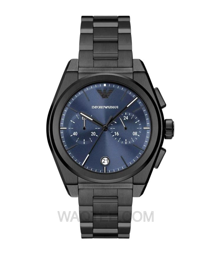 Emporio Armani Federico Gun Metal St. Steel Dark Blue Dial For Men