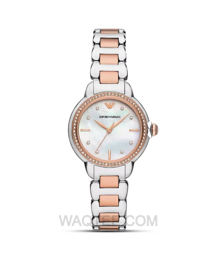 Emporio Armani Mia Silver & Rosegold St. Steel MOP Dial For Women