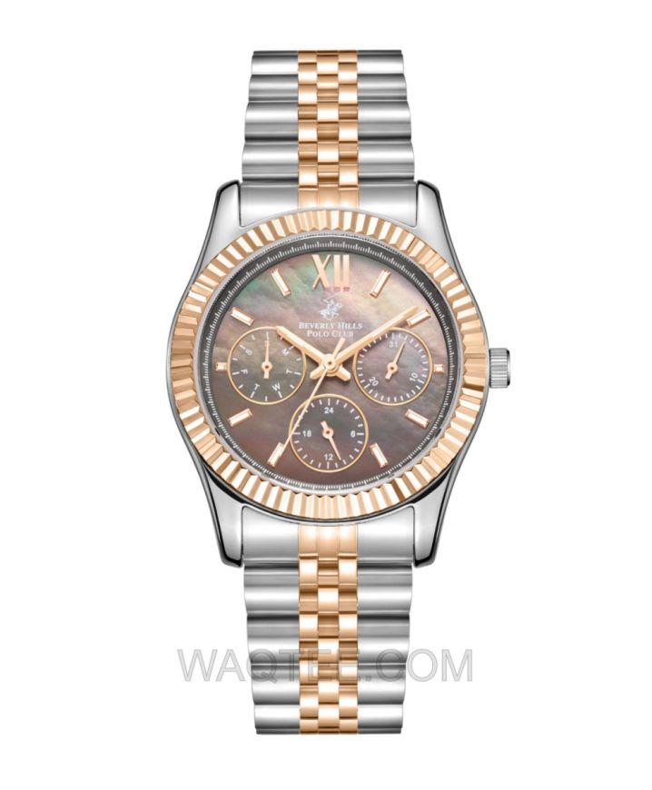 B.H. Polo Club Mariana Silver & Rosegold St. Steel MOP Dial For Women