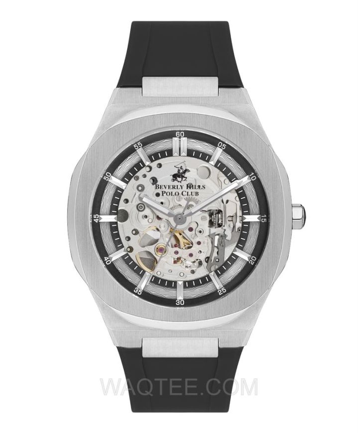 B.H. Polo Club Alejandro Automatic Black Rubber Silver Dial For Men 