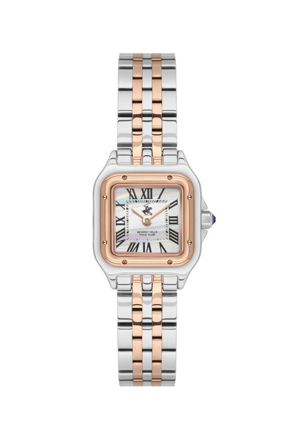 B.H. Polo Club Charlotte Silver & Rosegold St. Steel Silver Dial For Women