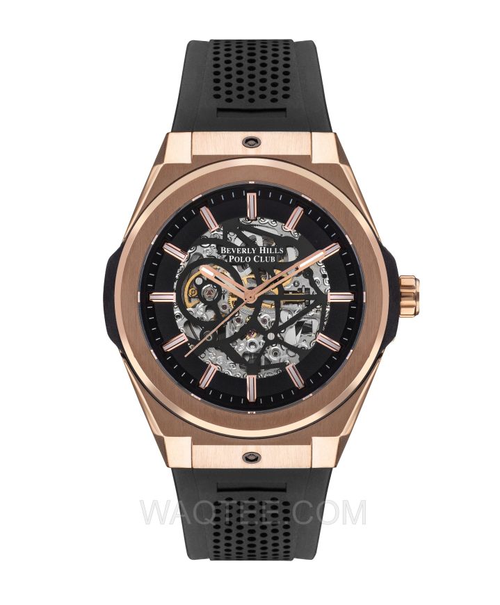 B.H. Polo Club Marcos Automatic Black Rubber Black Dial For Men
