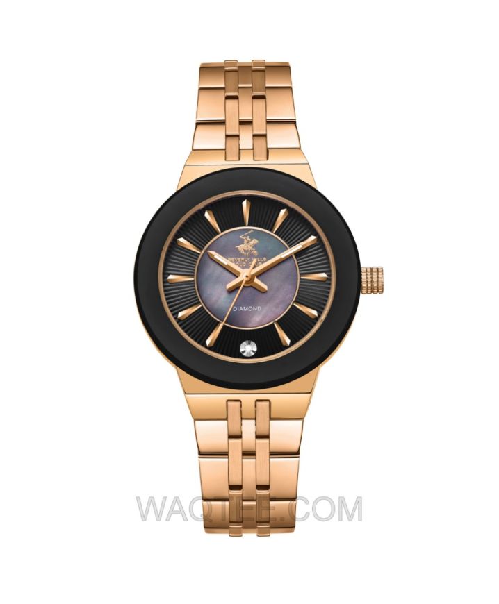 B.H. Polo Club Amalia Rosegold St. Steel Black Dial For Women
