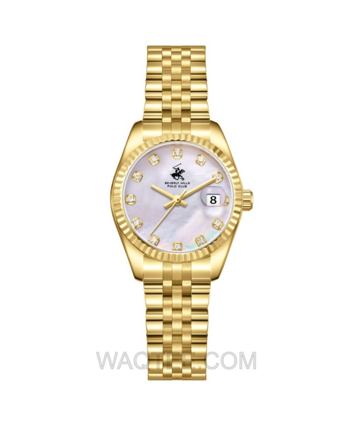 B.H. Polo Club Cornelia Golen St. Steel White MOP Dial For Women