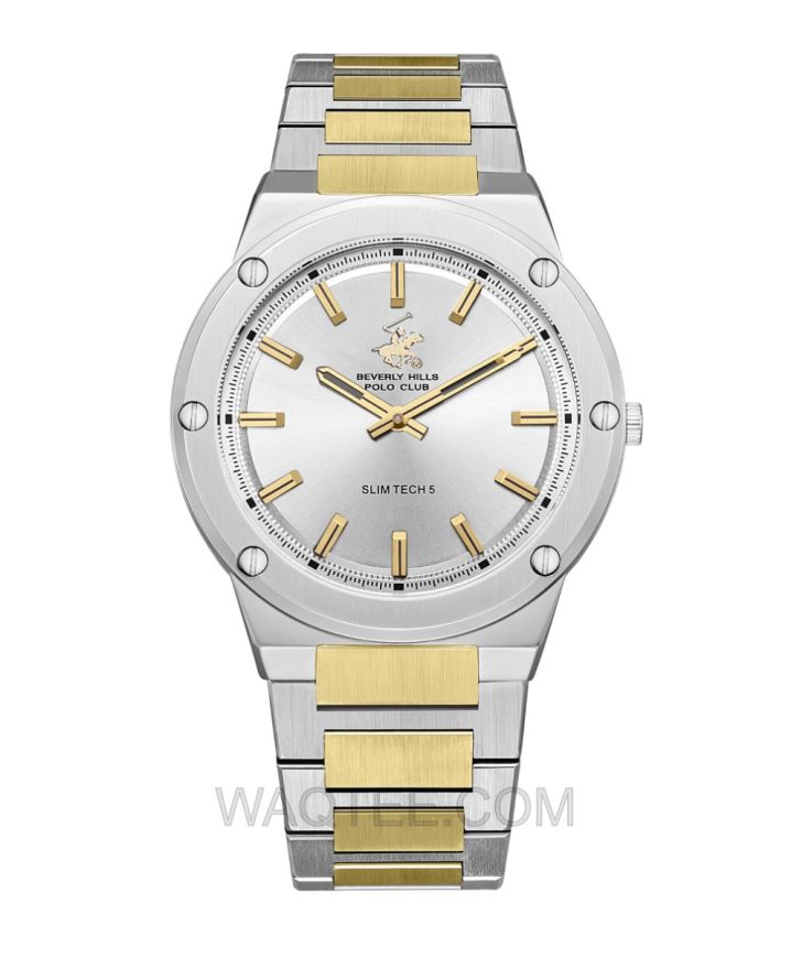 B.H. Polo Club Magnus Silver & Golden St. Steel Silver Dial For Men