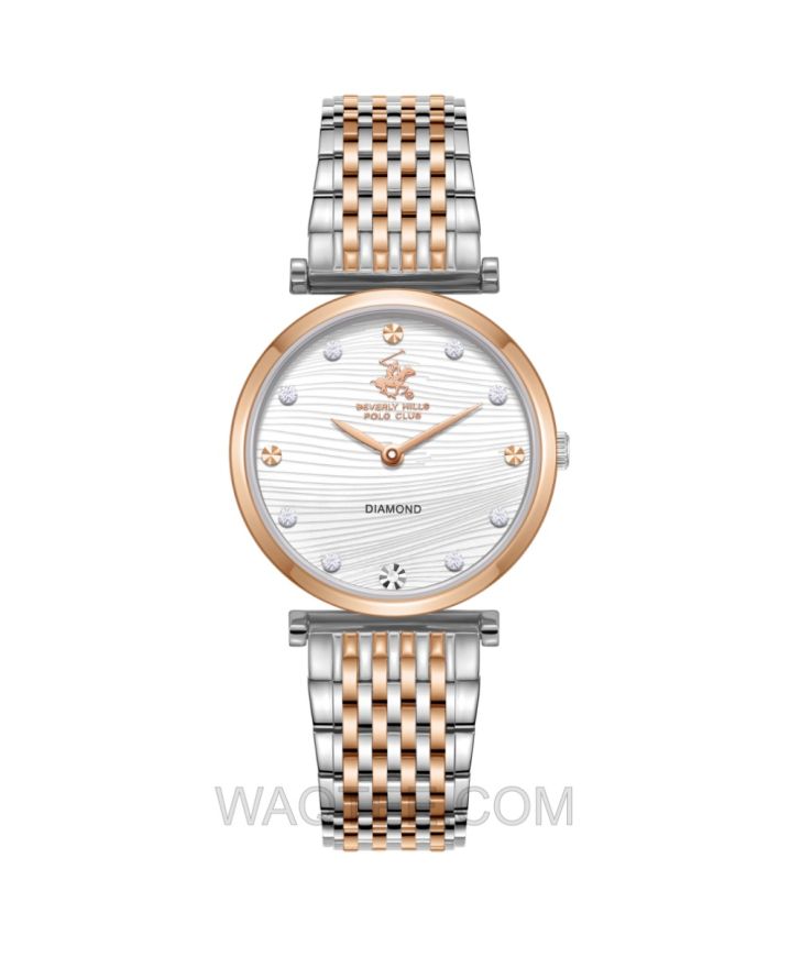 B.H. Polo Club Novara Silver & Rosegold St. Steel Silver Dial For Women 
