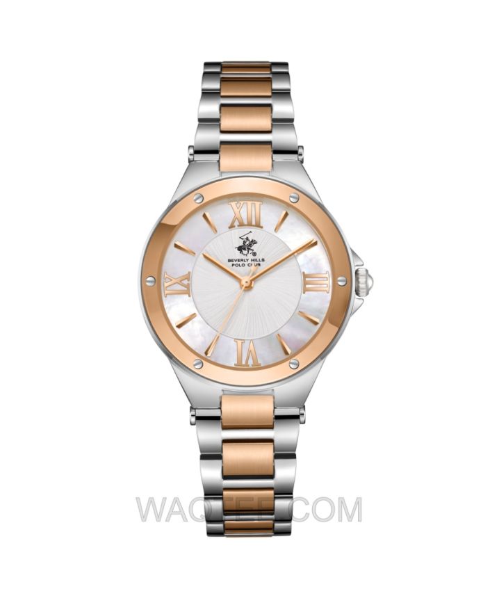 B.H. Polo Club Athena Silver & Rosegold St. Steel White Dial For Women