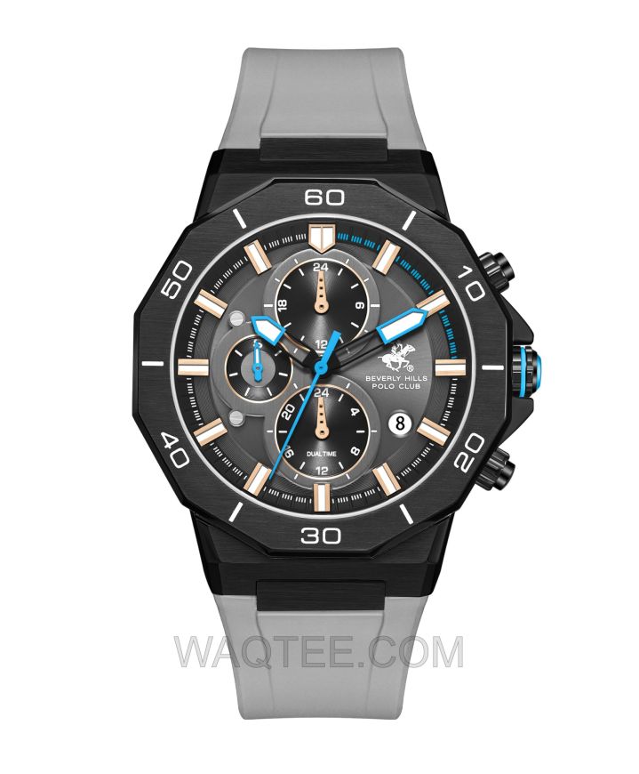B.H. Polo Club Beacon Grey Rubber Gun Metal Dial For Men