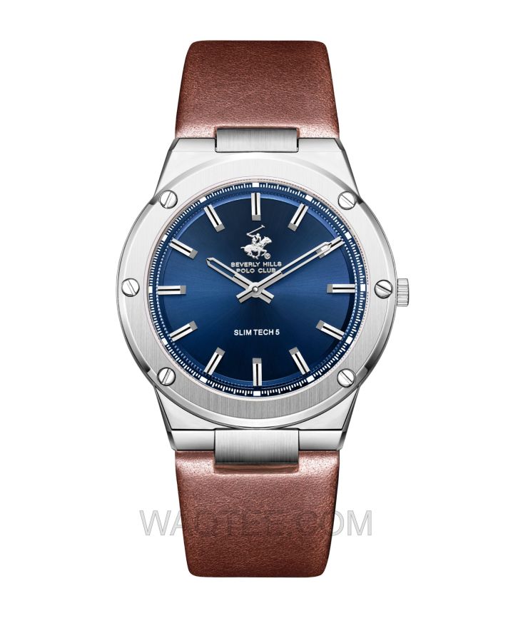 B.H. Polo Club Sniper Brown Leather Dark Blue Dial For Men
