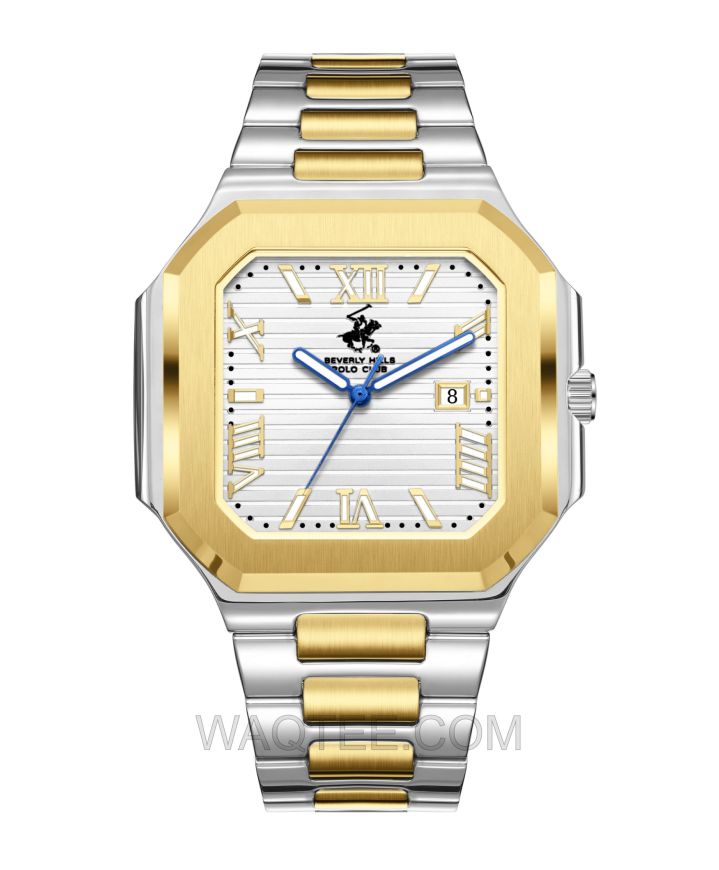 B.H. Polo Club Apex Silver & Golden St. Steel Silver Dial For Men