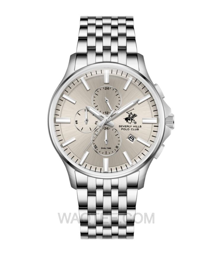 B.H. Polo Club Knox Silver St. Steel Beige Dial For Men
