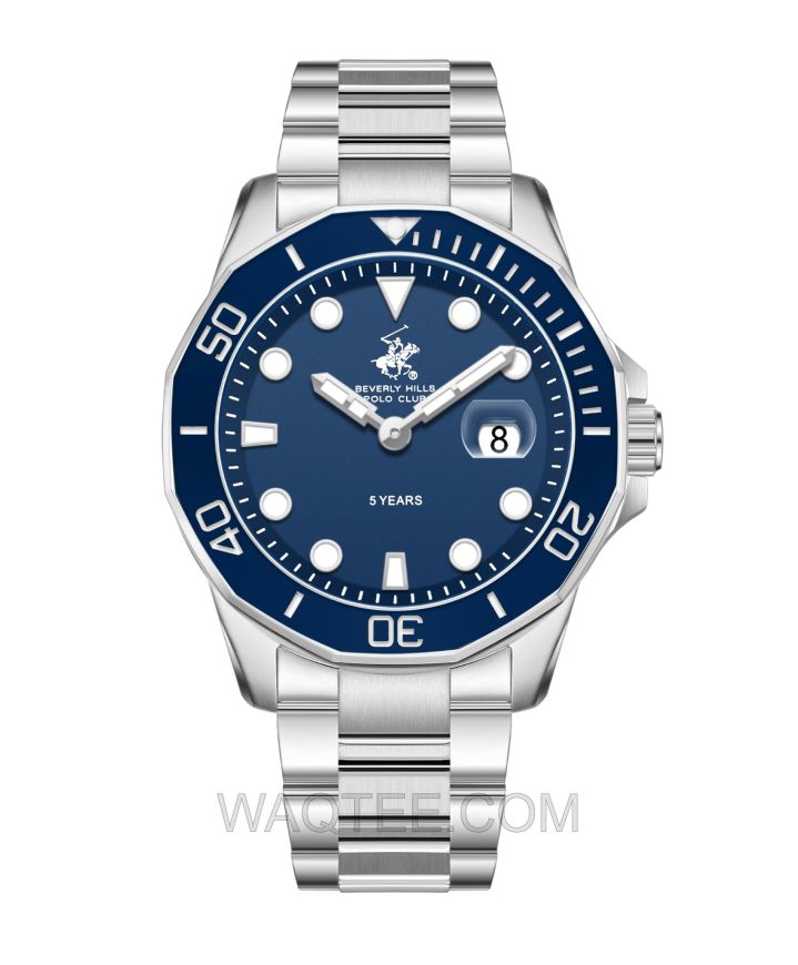 B.H. Polo Club Oberyn Silver St. Steel Dark Blue Dial For Men
