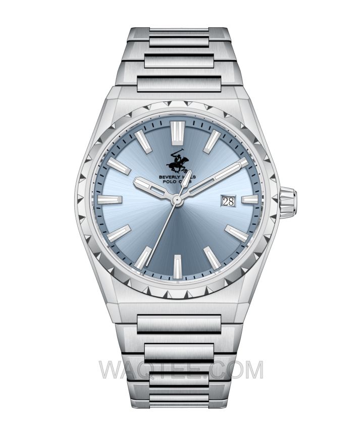 B.H. Polo Club Nolanor Silver St. Steel Blue Dial For Men