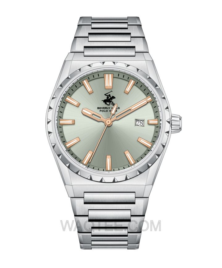 B.H. Polo Club Nolanor Silver St. Steel Green Dial For Men