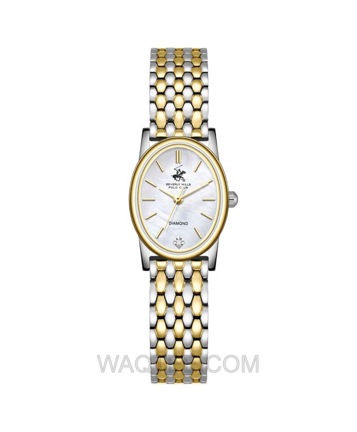 B.H. Polo Club Kensley Silver & Golden St. Steel MOP Dial For Women