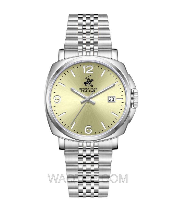 B.H. Polo Club Xeno Silver St. Steel Yellow Dial For Men