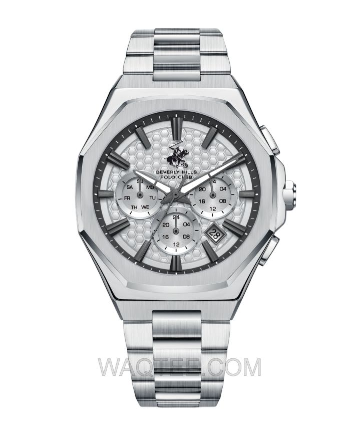 B.H. Polo Club Gideon Silver St. Steel Silver Dial For Men
