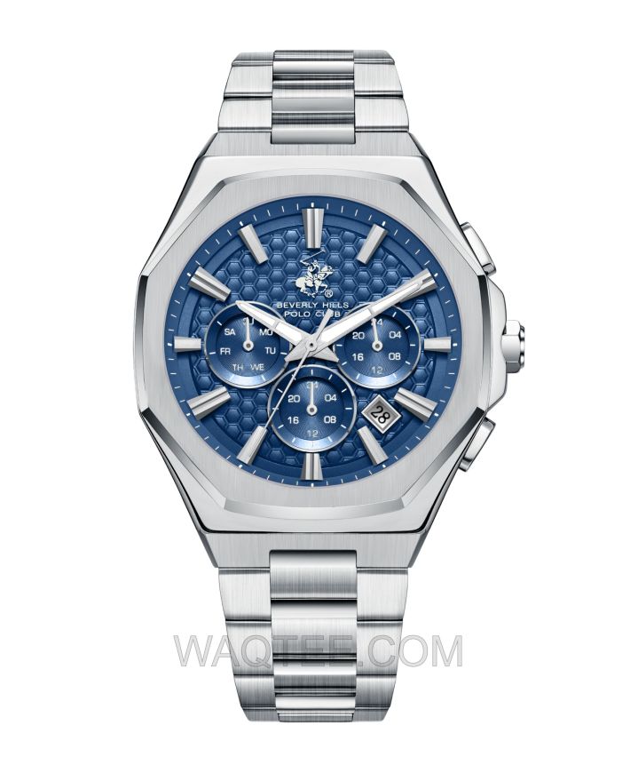 B.H. Polo Club Gideon Silver St. Steel Dark Blue Dial For Men