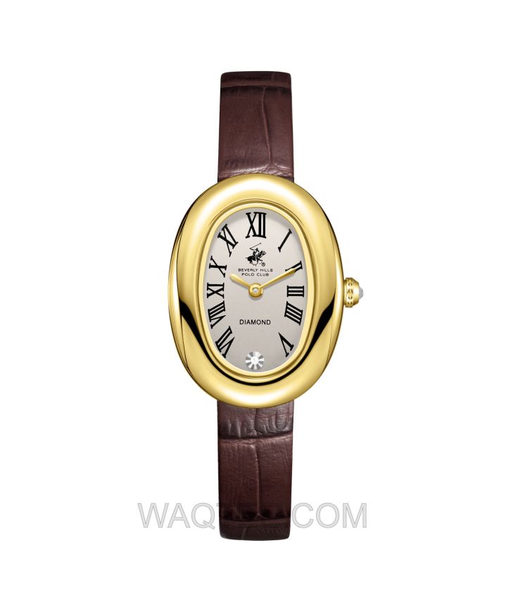 B.H. Polo Club Elowen Brown Leather Beige Dial For women